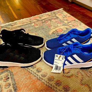Boys Adidas shoes - black size 13 and blue size 1 NWT